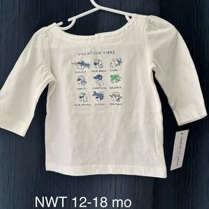 Janie and Jack Cream Long-Sleeve 'Vacation Vibes' Graphic Tee